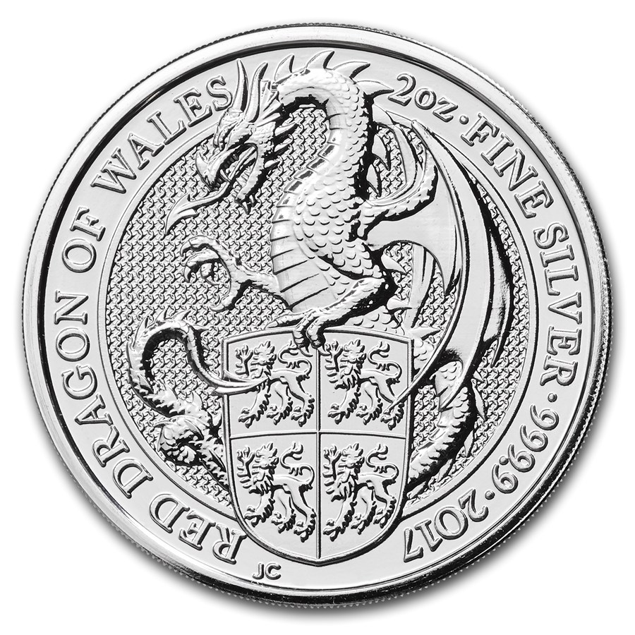 Silver Queen's Beasts Red Dragon Coin 2017 - 2oz